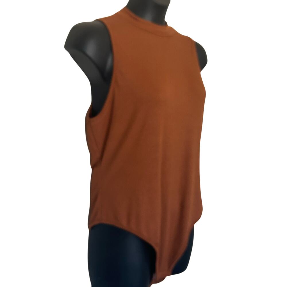 SHEIN Curve Solid Brown Sleeveless Snap Close Crew Neck Bodysuit Size 3XL - Picture 3 of 10